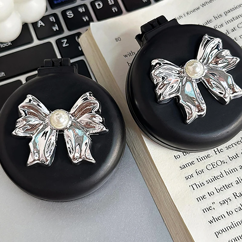 Peine de masaje plegable, espejo de maquillaje, Airbag de plástico portátil de viaje, cepillo para el pelo, pajarita, cojín de aire con diamantes, 1 Uds.