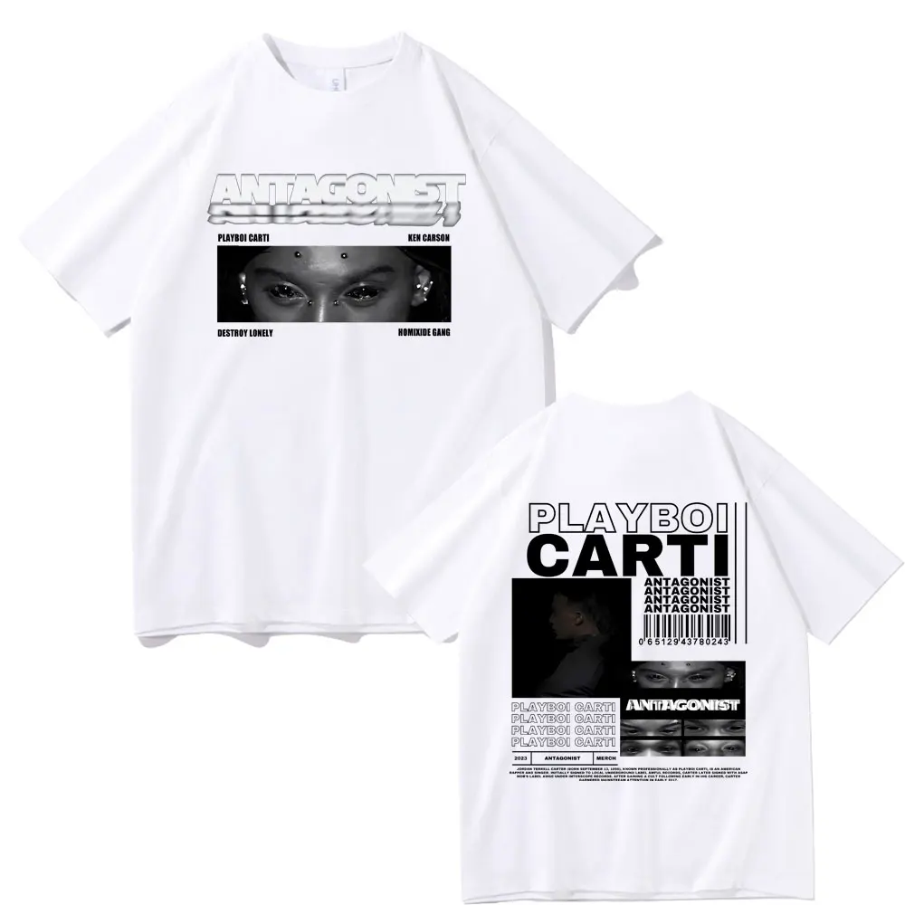 Rapper Playboi Carti Antagonist Album T-shirt 2024 Tour Concert Opium Fans Tshirt Men Hip Hop T-shirts Oversized Short Sleeve