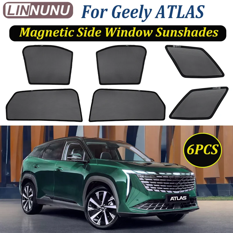 

LINNUNU For Geely Atlas pro 2024 2025 Car Sunshade Shield Magnetic Side Windows Sunshades Visor Windshield Curtain accessories