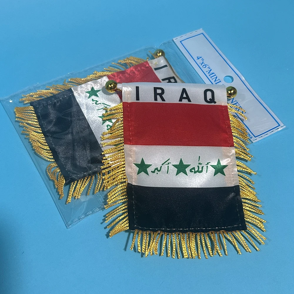 SKY FLAG Bandera de coche Irak impresa por ambos lados poliéster - imagen 5