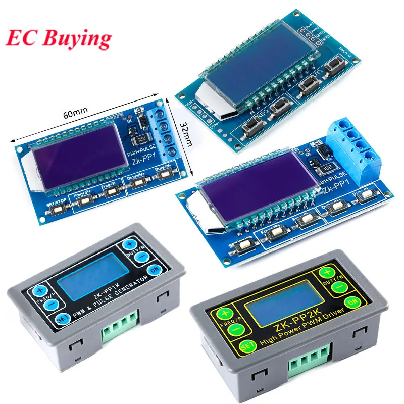 High-power PWM Generator Pulse Mode Dimming Speed Control Module Adjustable Cycle Delay PP2K Drive LED Motor Load ZK-PP1K
