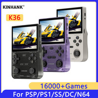 KINHANK K36 Retro Handheld Video Game Console 500nit 3.5 Inch IPS Screen 16000 Games Emulator for PS1/PSP/DC/N64/SS