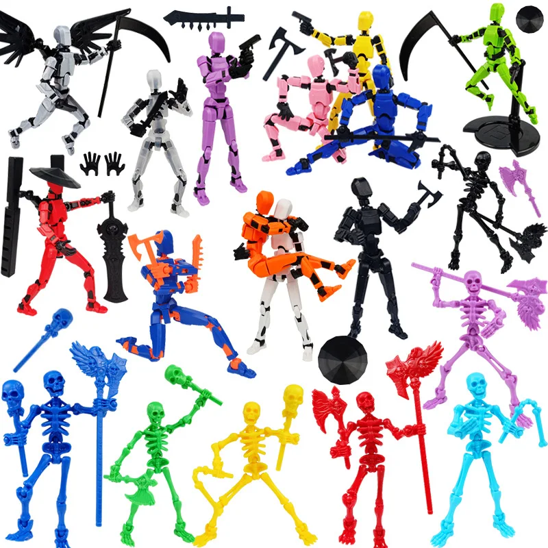 Figura de Acción Multiarticulada para Niños con Soporte, Muñeco Articulado, Robot Transformable para Ensamblar, Adornos 3D