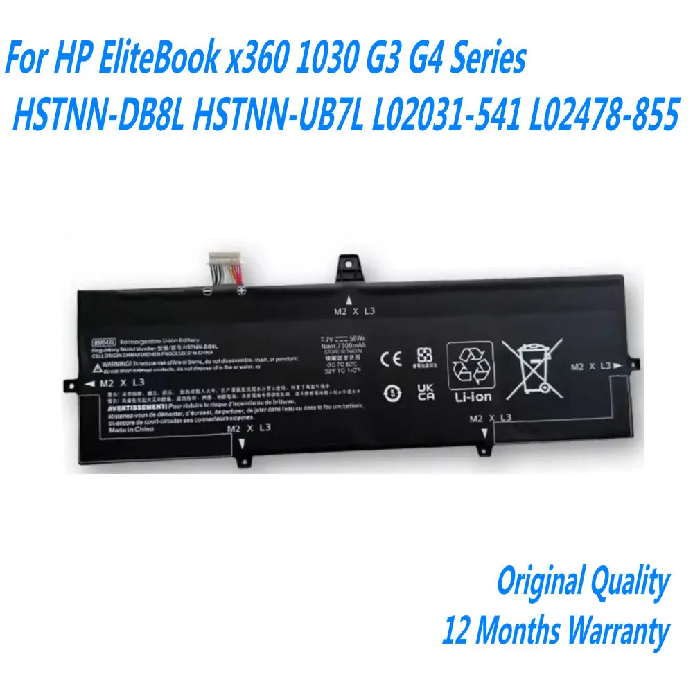 NEW 7.7V 56.2WH BM04XL Laptop Battery For HP EliteBook x360 1030 G3 G4 Series HSTNN-DB8L HSTNN-UB7L L02031-541 L02478-855