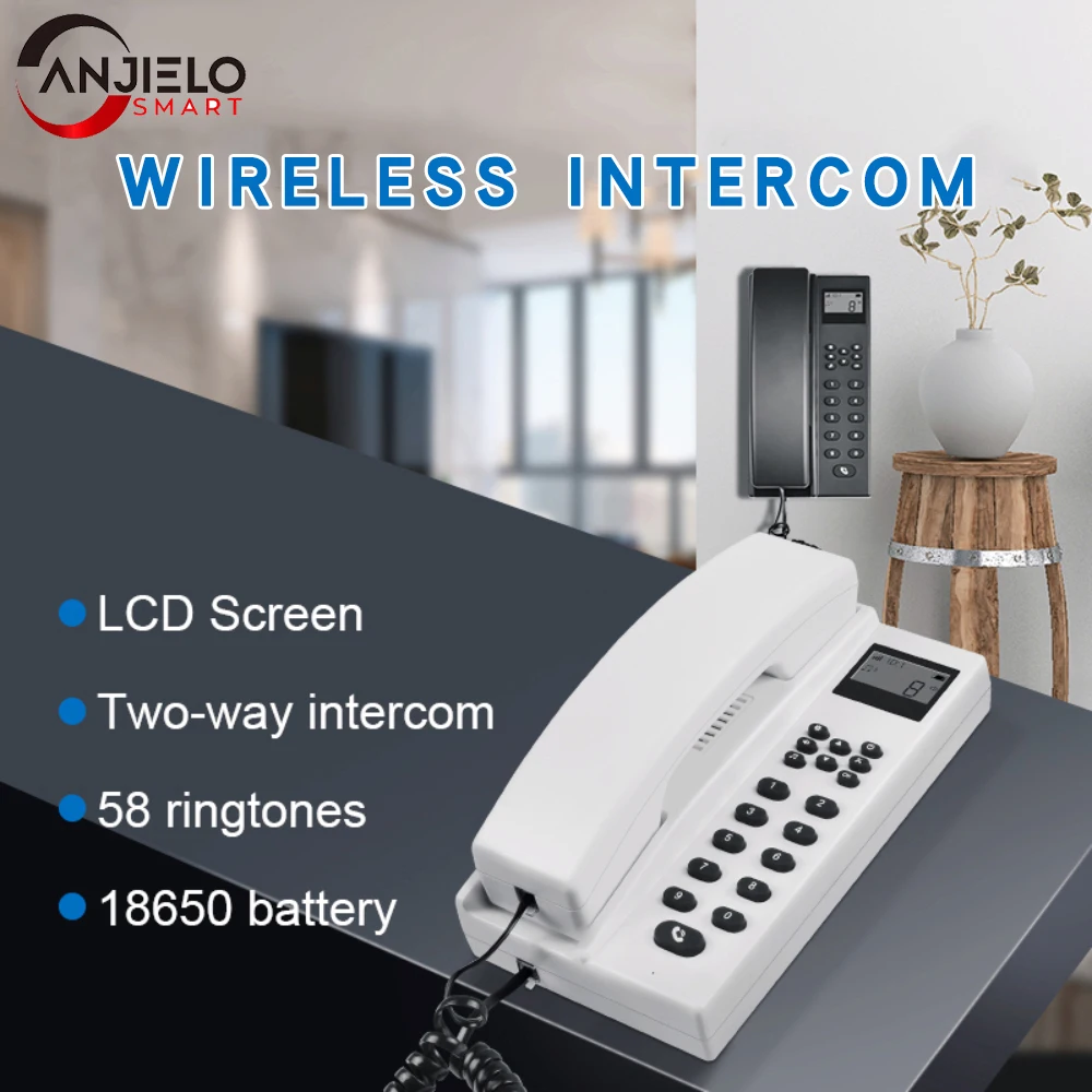 Wireless Phone Audio Intercom for Factory Office Building Expandable Handset Interphone Long Range House Telephone Intercom