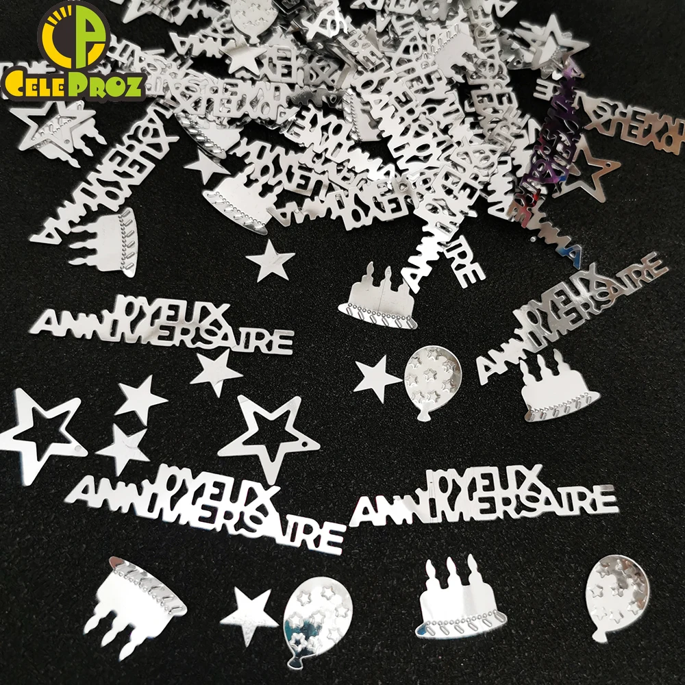 15g Birthday Party Confetti Joyeux Anniverarie Table Sequins DIY  Wedding Christmas Invitation Filler Decoration Supplies