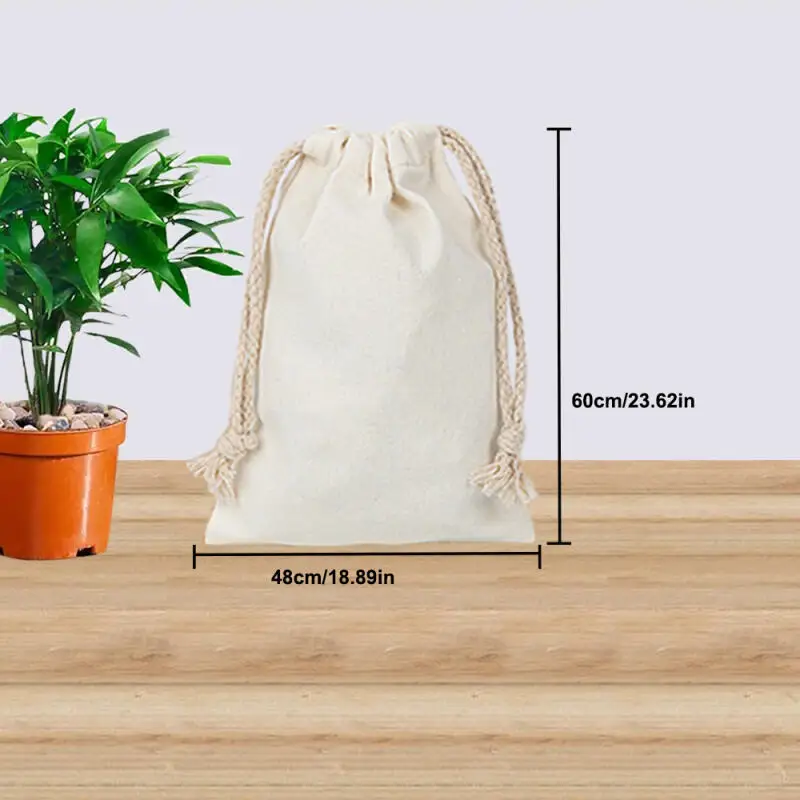 Cotton Drawstring Storage Bag White Canvas Bags for Candy Gift Package Pouch Reusable Home Sundries Organize Dustproof Sacks