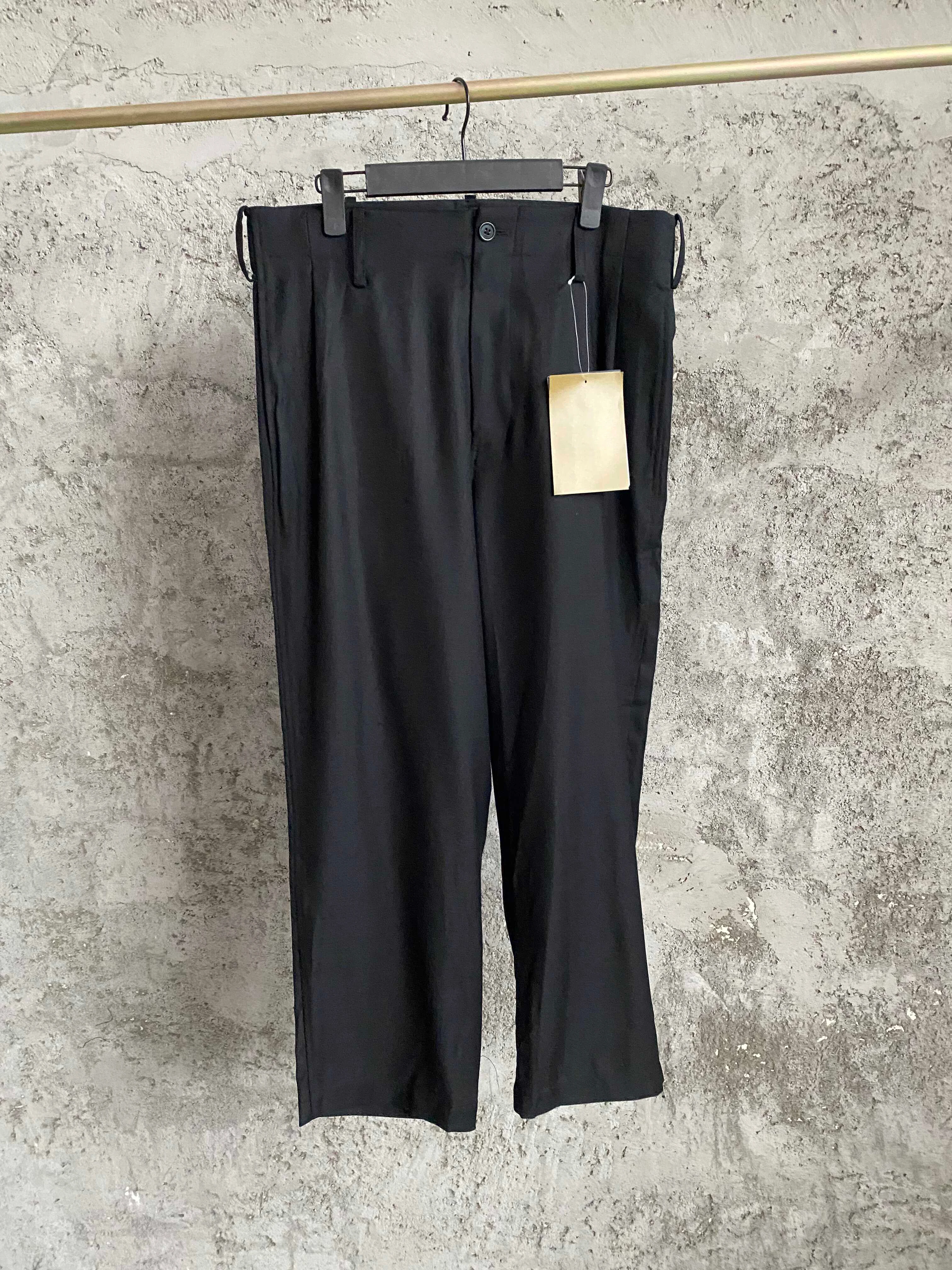 

TOP-YAMAMOTO design irregular double-layer outward-flipping pocket straight-leg casual pants for men, mid-waisted trousers