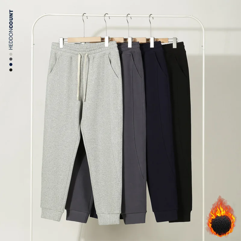 

Осень-зима 2024, новые модные мужские однотонные простые базовые повседневные модные сверхпрочные свободные брюки для бега, мужская одежда, брюки