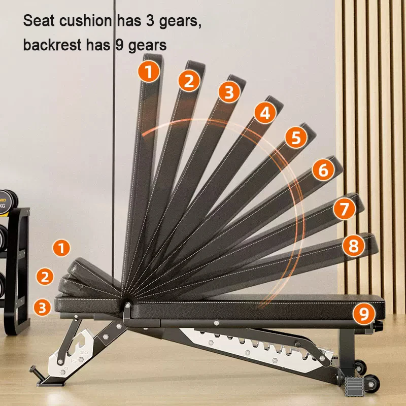 Adjustable Weight Bench Foldable Incline Decline Bench Press Seat Home Gym Dumbbell Workout