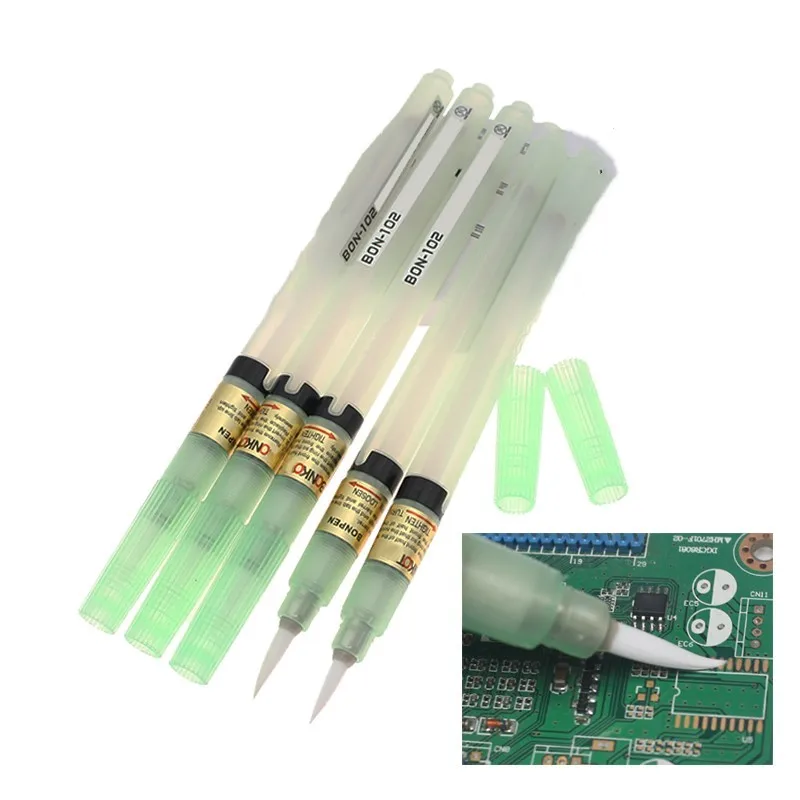 2023 New Practical BON-102 Flux Paste Solder Paste Brush Tip Cleaning-free Welding Soldering Pen PCB Soldering Solder Tool Rosin