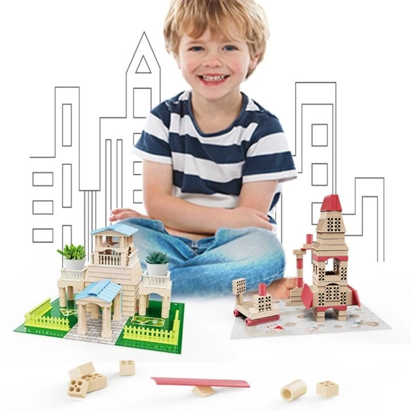 مجموعة مكعبات بناء بلاستيكية محاكاة بناء نموذج معماري لعبة هدية 15UB #1
