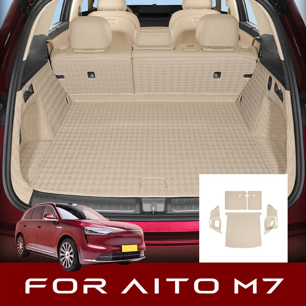 5 Pcs Original Car Color Trunk Cushion Fit For New AITO M7 2026 Automotive Modification Parts Thickened Leather Trunk Cushion