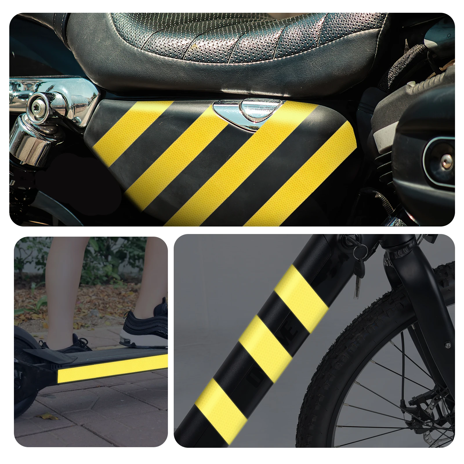 

Traffic Warning Pole Reflective Tape Yellow Fence Sticker High Visibility Outdoor Safety Road Emergency Industrial Vehicle Bike