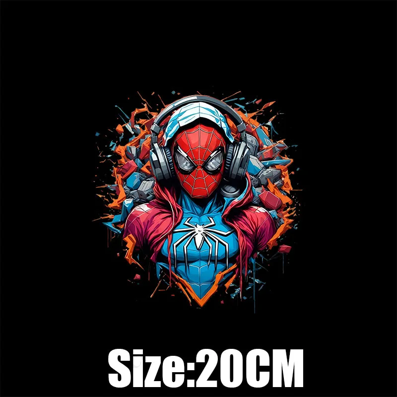 Spiderman Deadpool Superhero Cartoon Applique Iron-On Transfers for Clothing Stickers Thermal Heat Transfer Patch on Clothes