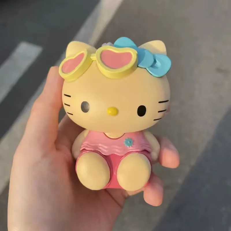 新しいサンリオおもちゃ黒肌の色変更ハローキティペンダント Uv ハローキティ顔変更黒肌キーチェーン装飾品キッズギフト