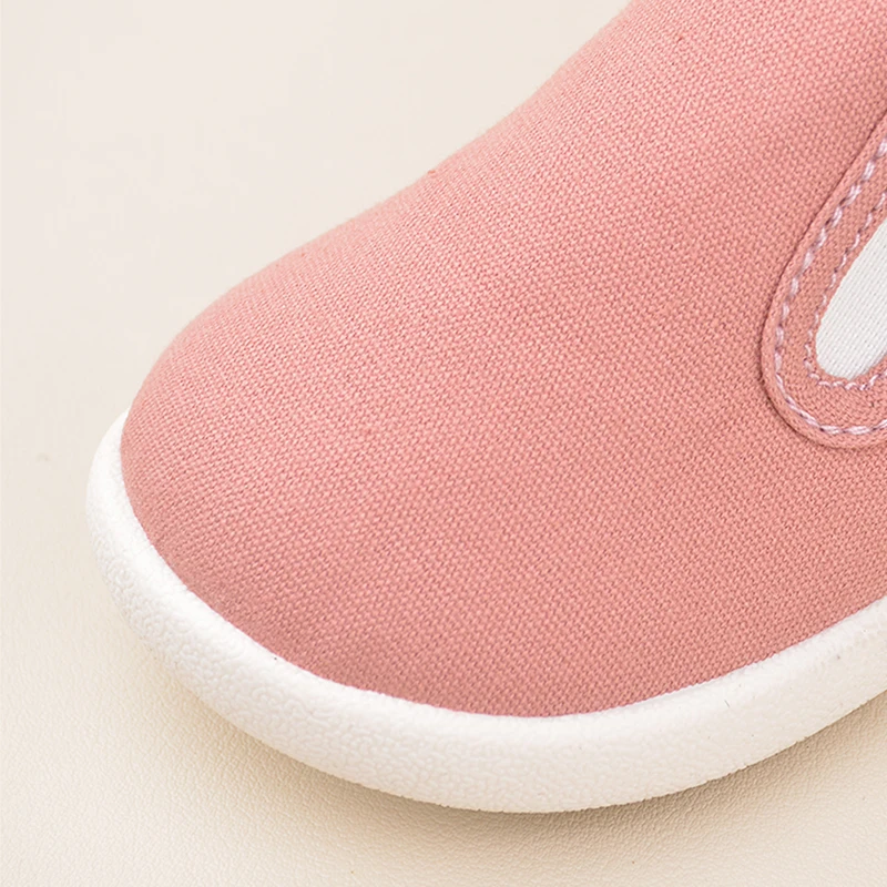 Spring Little Kids Lovely Slip-on Lightweight Soft Canvas Sneakers Toddlers Casual Daily First Walking Shoes EK9S111