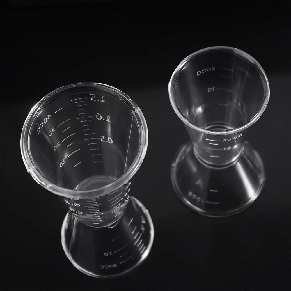 Double-headed Resin Cocktail Measure Cup with Scale 10-20ml/20-40ml Ounce Measuring Cup Transparent Cocktail Jigger