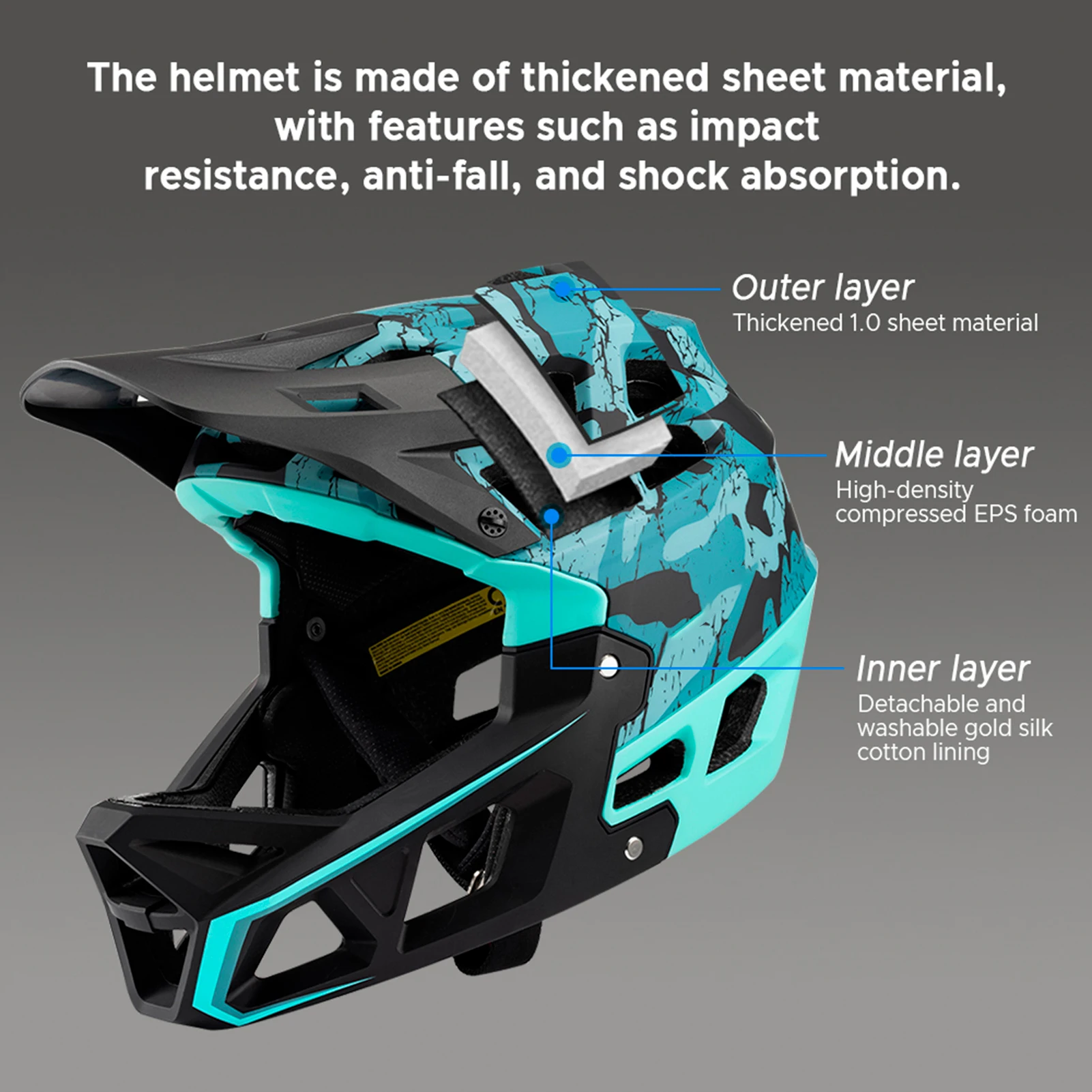 Casque de vélo de montagne int - Mountain Biking Helmet Full Face avis et prix