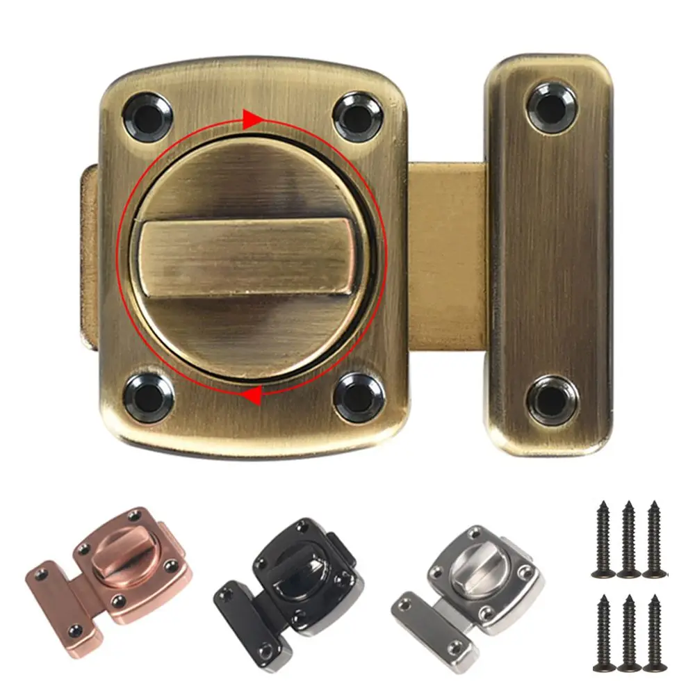 

1Set Universal Zinc Alloy Door Safe Door Bolt With Mounting Screws Gate Sliding Door Lock Rotatry Switch Home Security