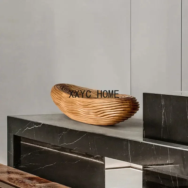 Handmade Wood Carving Crafts Abstract Creative Sculpture Artwork Living Room Hallway Decoration Ornaments