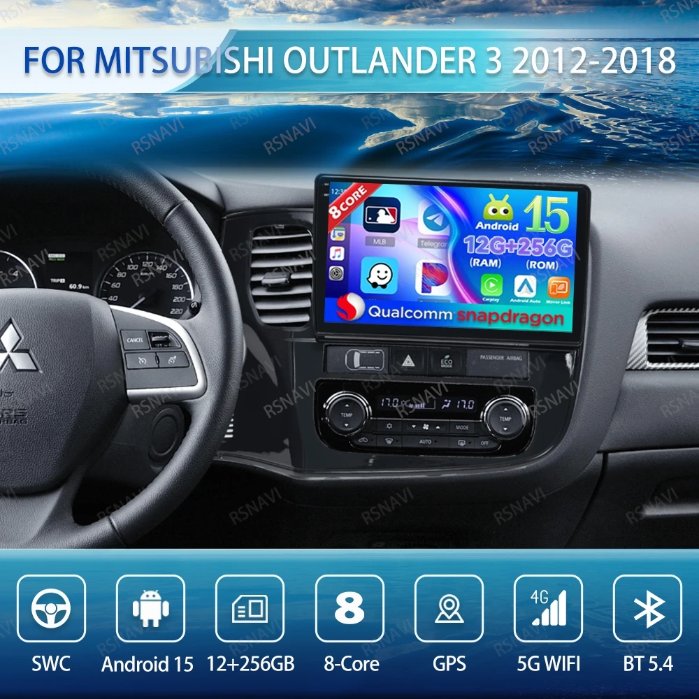 

Android 15 Car Radio For Mitsubishi Outlander 3 2012-2018 GPS Autoradio QLED Wireless Carplay Auto Viedo Player Head Unit 4G LTE