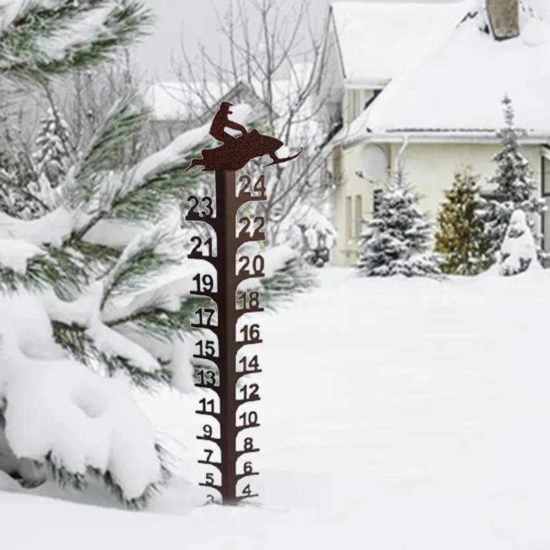 Garden Metal Snow Gauge Durable Holiday Garden Stakes Decoration Suitable for Garden Patio Yard