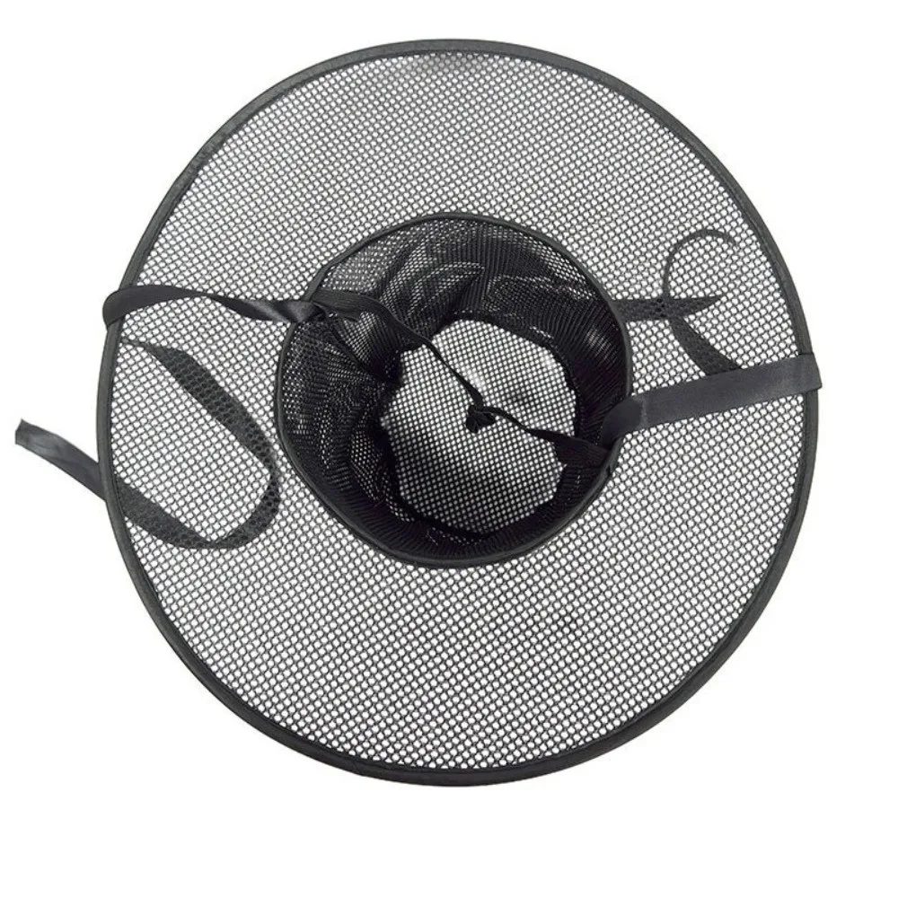 Lightweight Traditional Korean Gat Hat Black Mesh Wide Brim Joseon Dynasty Hat Ribbon Adjustable Cosplay Hat Cultural Events