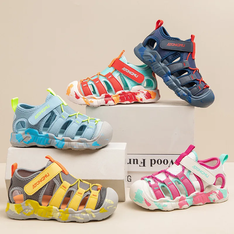 

Детские сандалии, летняя детская повседневная обувь, уличная детская пляжная дышащая спортивная обувь для мальчиков и девочек