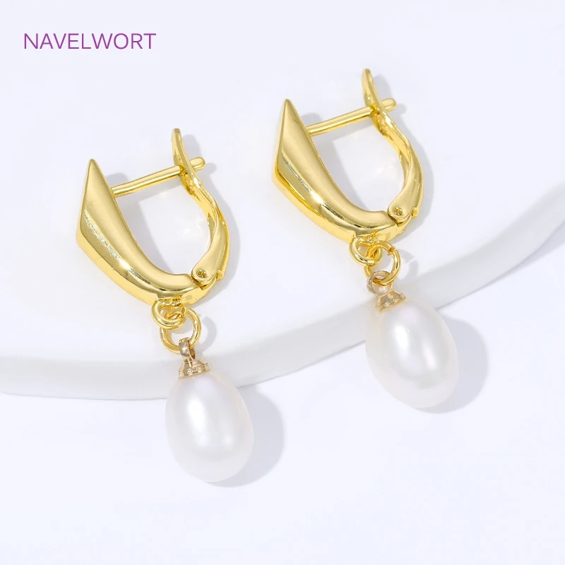 18K Gold Plated Smooth Earring Hooks Ear Wire Fastener For Earring Making,Brass Earwires Hooks,DIY Jewelry Making Supplies view 6