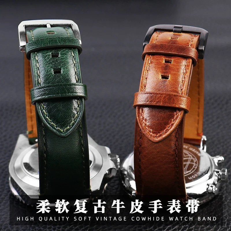 For Casio EFR-303L/303D Rolex Green Water Ghost Fossil Timex Leather Watch with Male 22mm