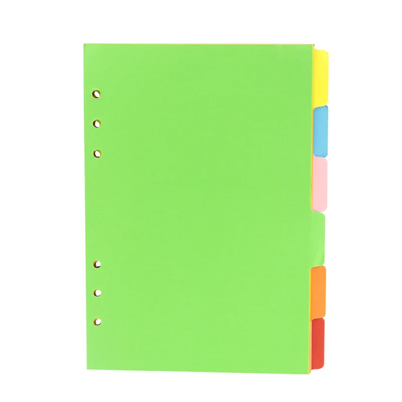 A5 Sorting Paper Loose-leaf Book Inner Separation Paper Notebook Classification Index Page Planner Agenda Journal Seperator