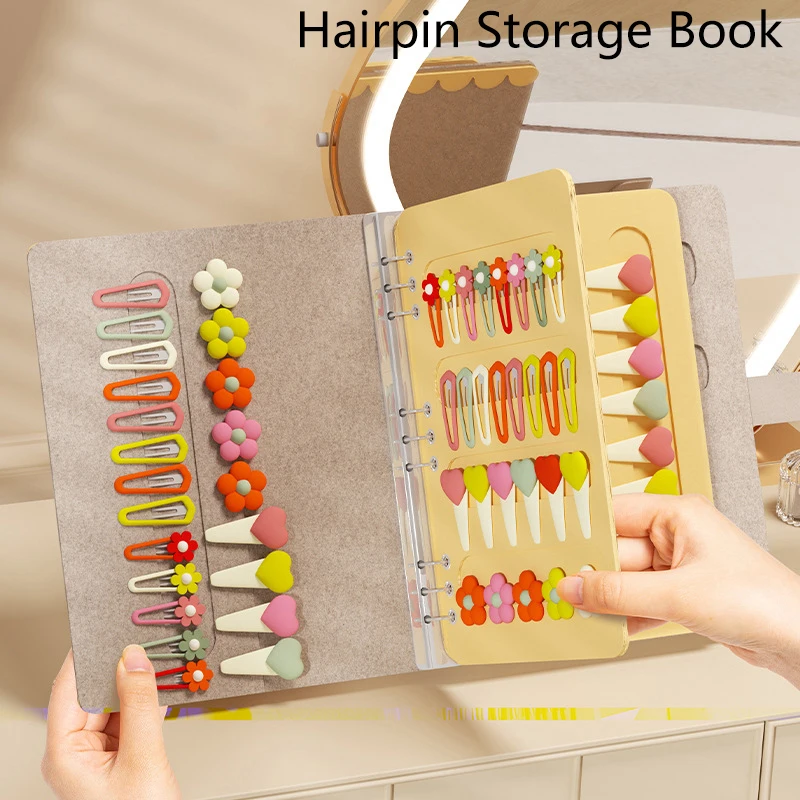 Libro organizador de lazos para el pelo, soporte para diadema de gran capacidad, almacenamiento de pinzas para el pelo, accesorio que ahorra espacio para habitación de niña