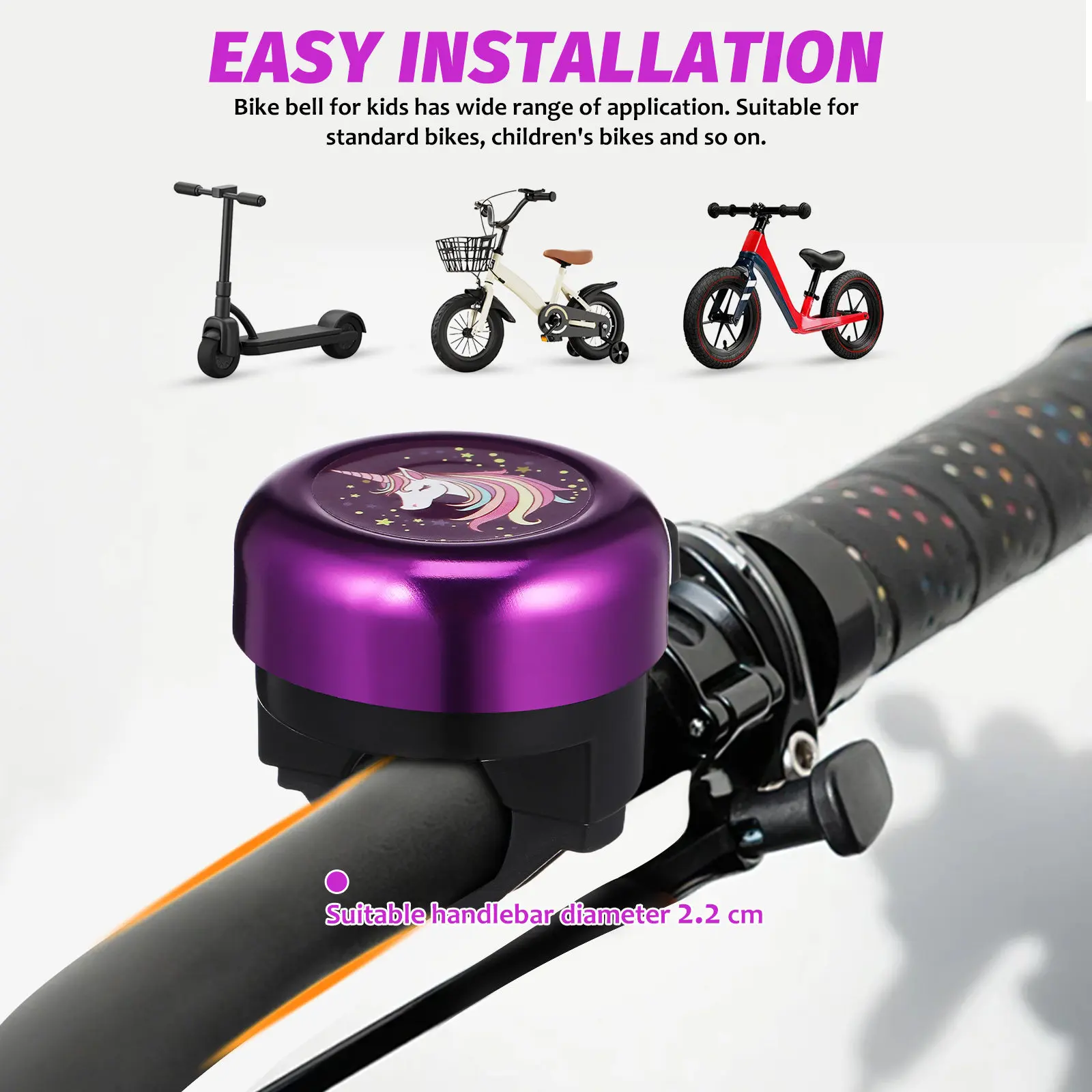 

Kids Bicycle Handlebar Bell Cycling Ring Alarm Warning Cute Cartoon Loud Clear Sound Scooter Tricycle Horn Bell Cycling Supplies