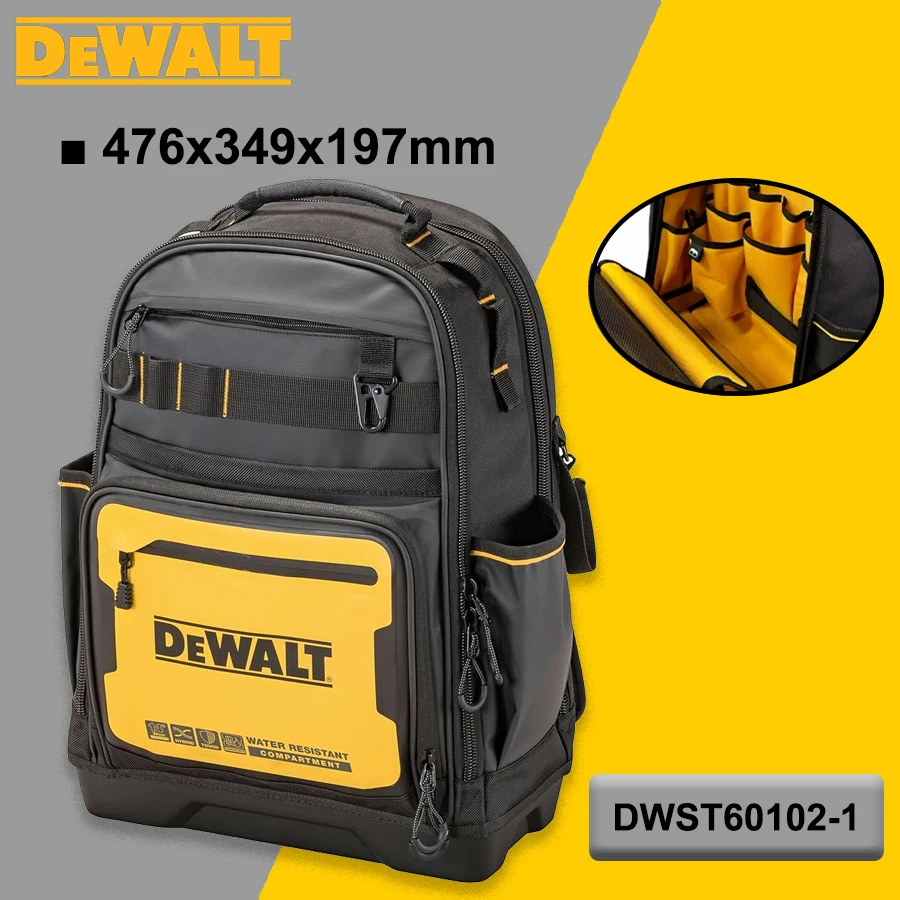 DEWALT Tool Backpack 476x349x197mm Water Repellent IP54 Dust Repellent Durable Storage Case DWST60102-1