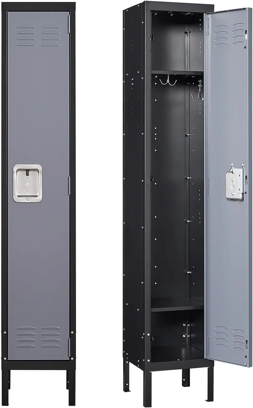 Metal Lockers for Employees with Lock, Employees Locker Storage Cabinet with 1 Doors, Tall Steel Storage Locker for Gym, School