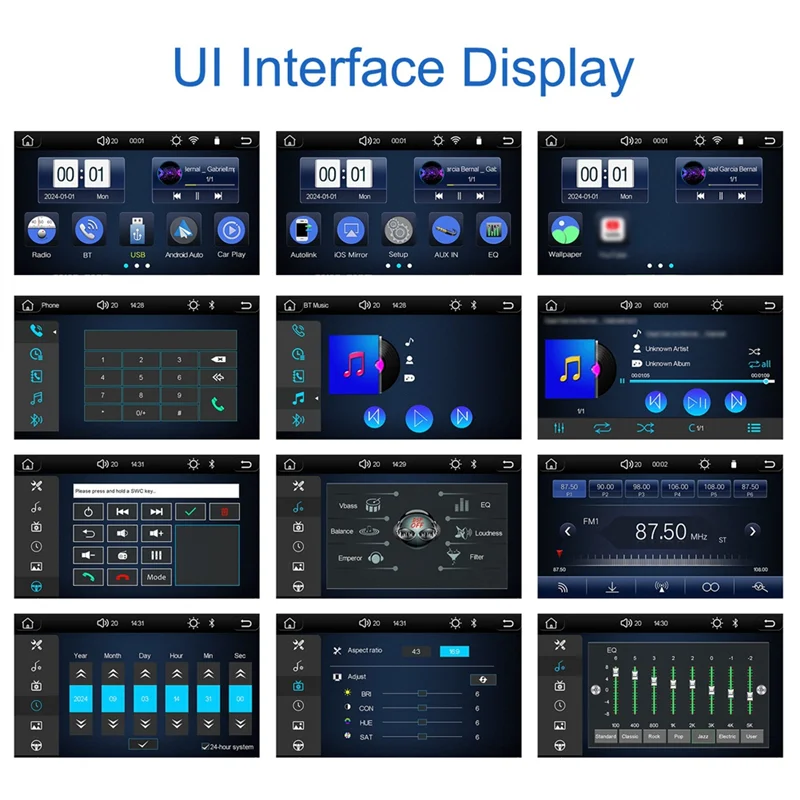

Classy-Single Din Car Stereo With Carplay Android Auto 7 Inch Flip Out Touchscreen Car Radio With Bluetooth FM Mirror Link