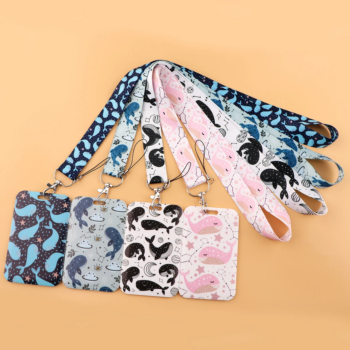 

Cute Cartoon Blue Whale Lanyards ID Badge Holder Neck Strap for Key ID Card Cellphone Straps Badge Holder DIY Hanging Rope