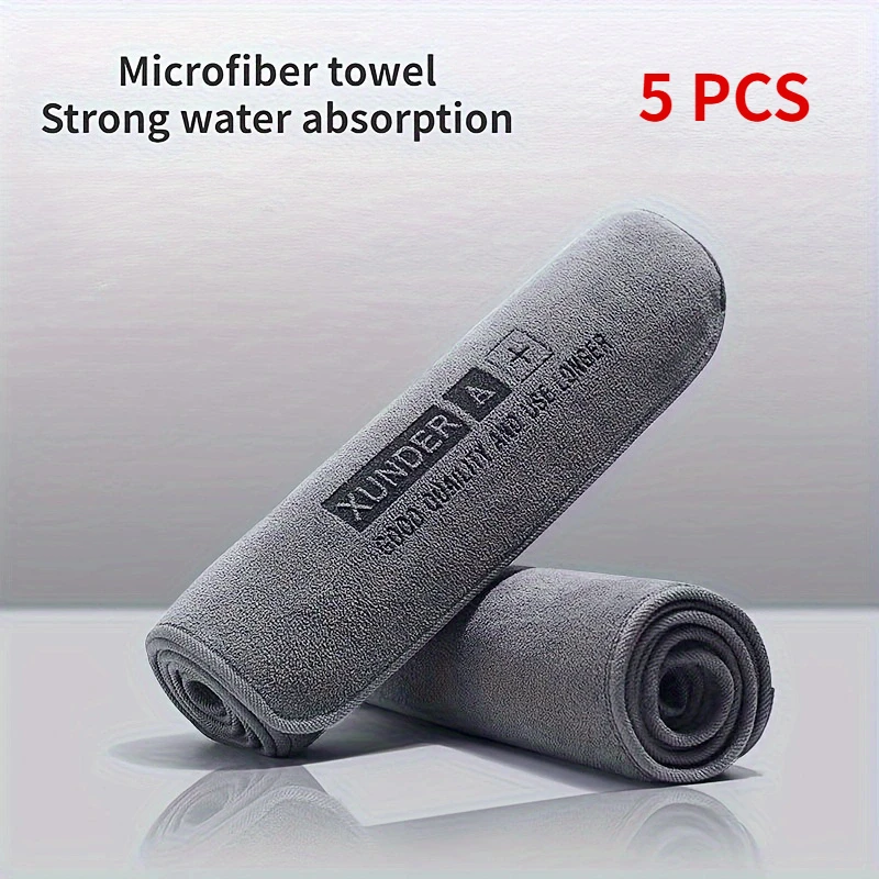 

5PCS High-end Microfiber Auto Wash Towel Car Cleaning Drying Cloth Hemming Car Care Cloth Detailing Car Wash Towel