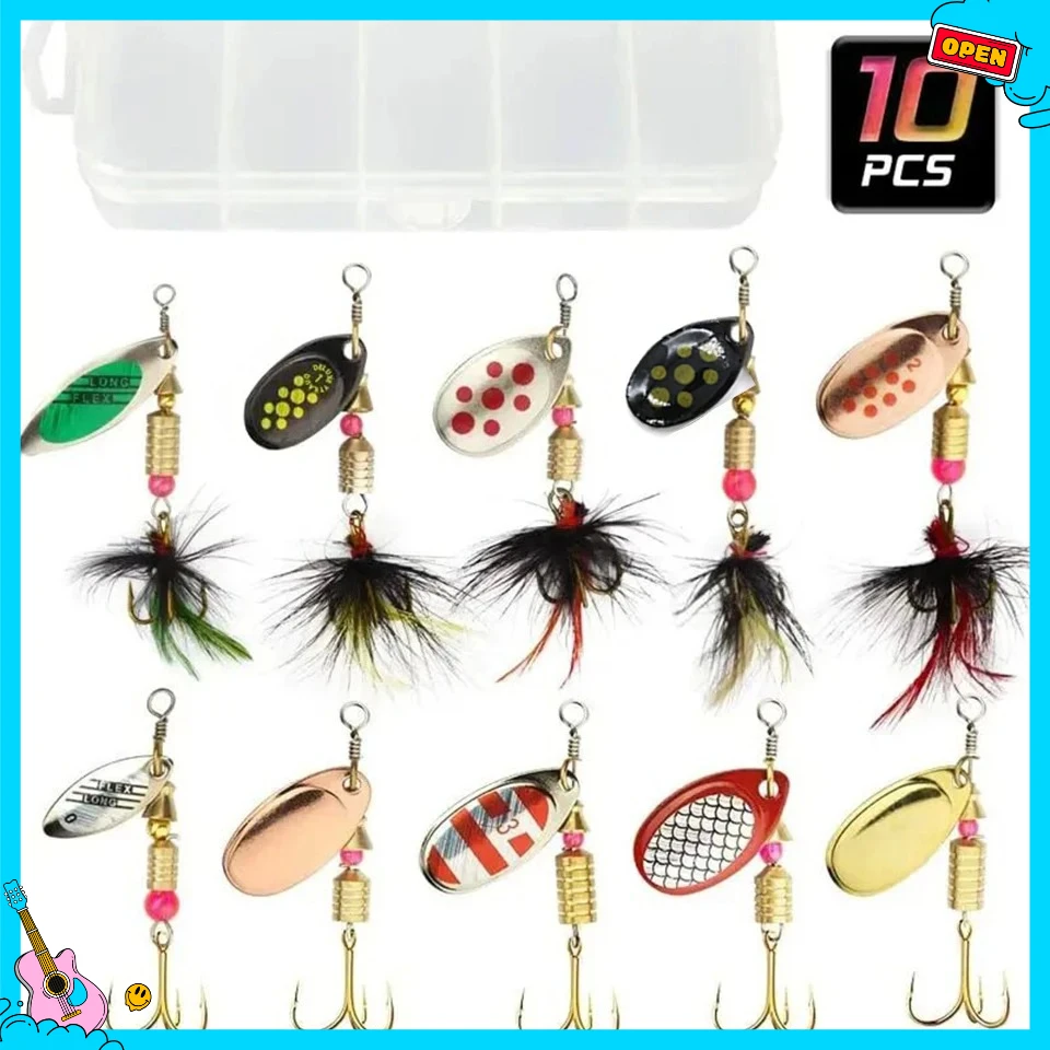 ملعقة معدنية سبينر إغراء 2 إلى 8 جرام 3.5 جرام 10 قطعة/الوحدة ملعقة كرانكبيتس الصيد المتذبذب ل بايك الكروشيه مجموعة أدوات الطعم #1