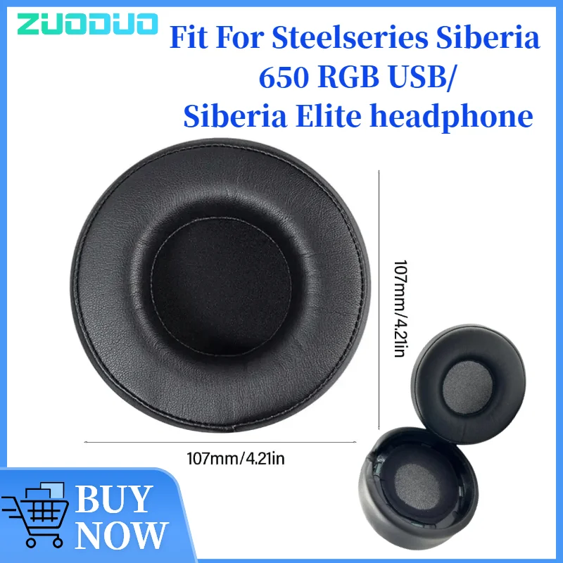 

ZUODUO Replacement Protein Ear Pads for Steelseries Siberia 650 RGB USB/Siberia Elite Headphones Soft Foam Ear Cushions