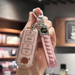 TPU Key Fob Cover,Soft TPU 360 Degree Protector Key Holder with Keychain for Mazda Miata CX-3 CX-4 CX-5 CX-7 CX-9 MX5