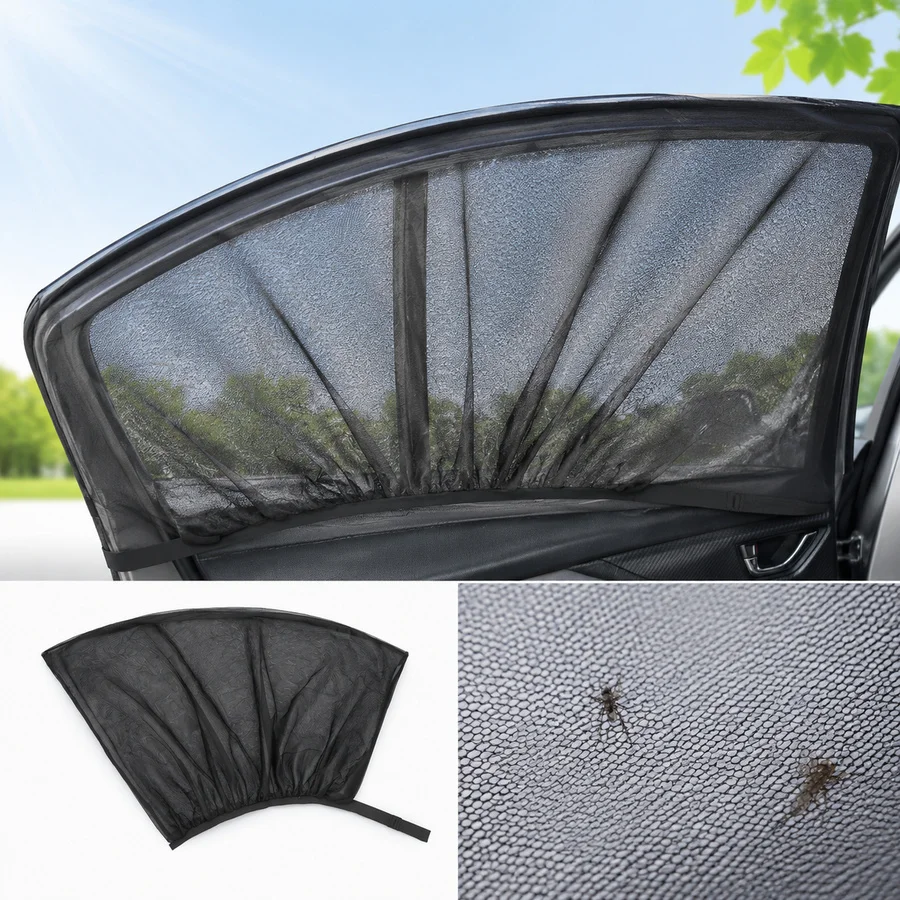Breathable Mesh Car Window Shades for Side Windows, UV Protection Privacy Screen Cover for Camping Sedan Front