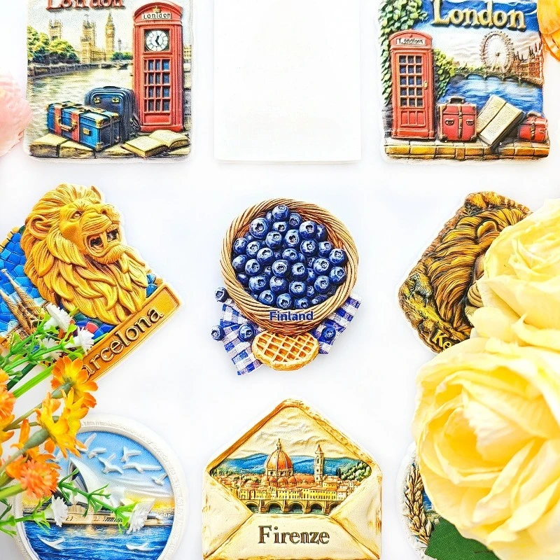 Finnish Blueberry Waffle Fridge Magnet - 3D Nordic Souvenir Forest Café Decor Unique Lapland Gift with Strong Magnet