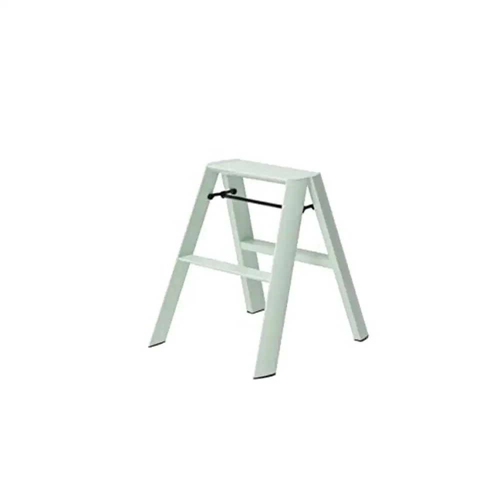 2-Step Aluminum Step Ladder with Safety Bar Mint Green Chiaki Murata Design