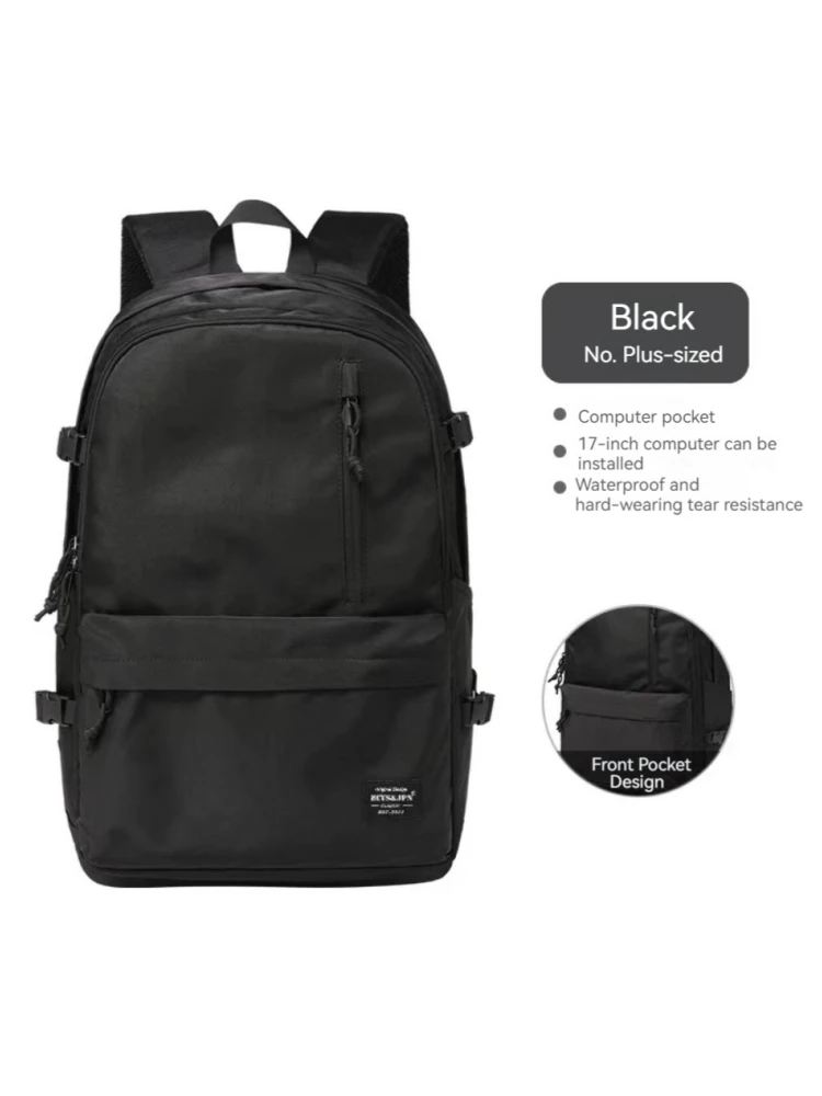 Mochila para laptop de grande capacidade elegante e versátil, mochila de viagem com vários bolsos de cor sólida, deslocamento e viagens perfeitos