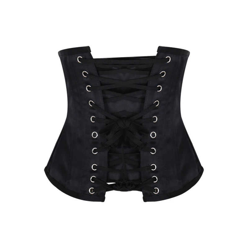 BurVogue Steampunk Lace Up Corset Slimming Body Shaper Women Gothic Embroidery Waist Trainer Short Underbust Waist Cincher