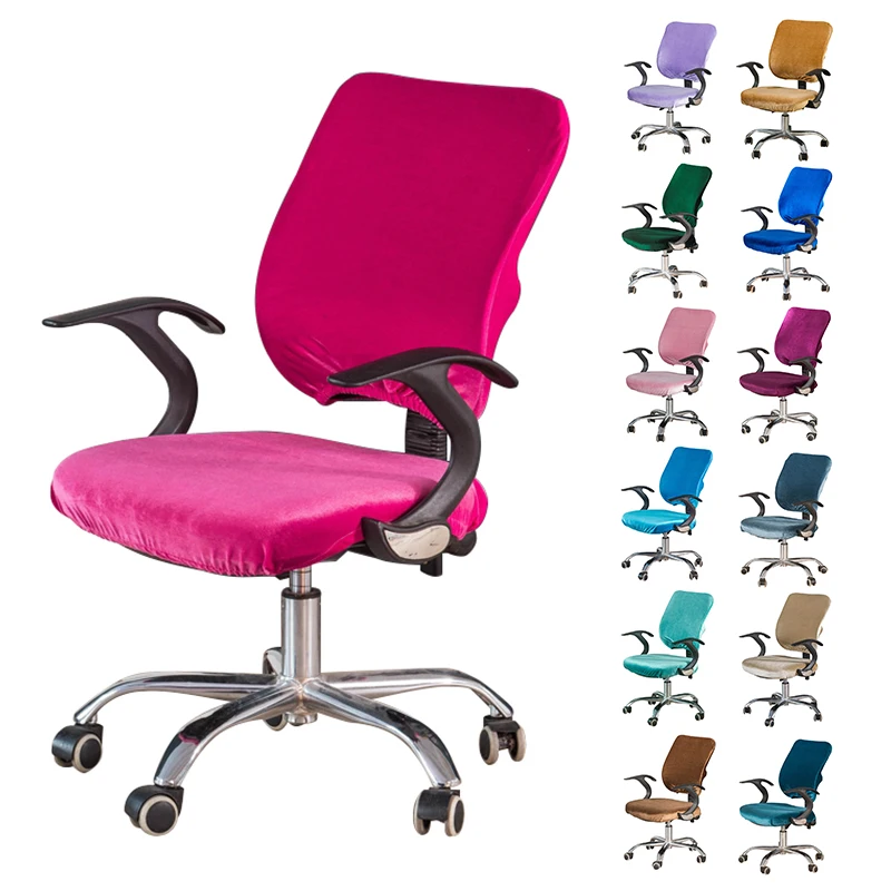 

Velvet Split Office Chair Cover Computer Swivel Chair Covers Elastic Universal Slipcovers Chair Back Cover+Seat Cover 2pcs/set