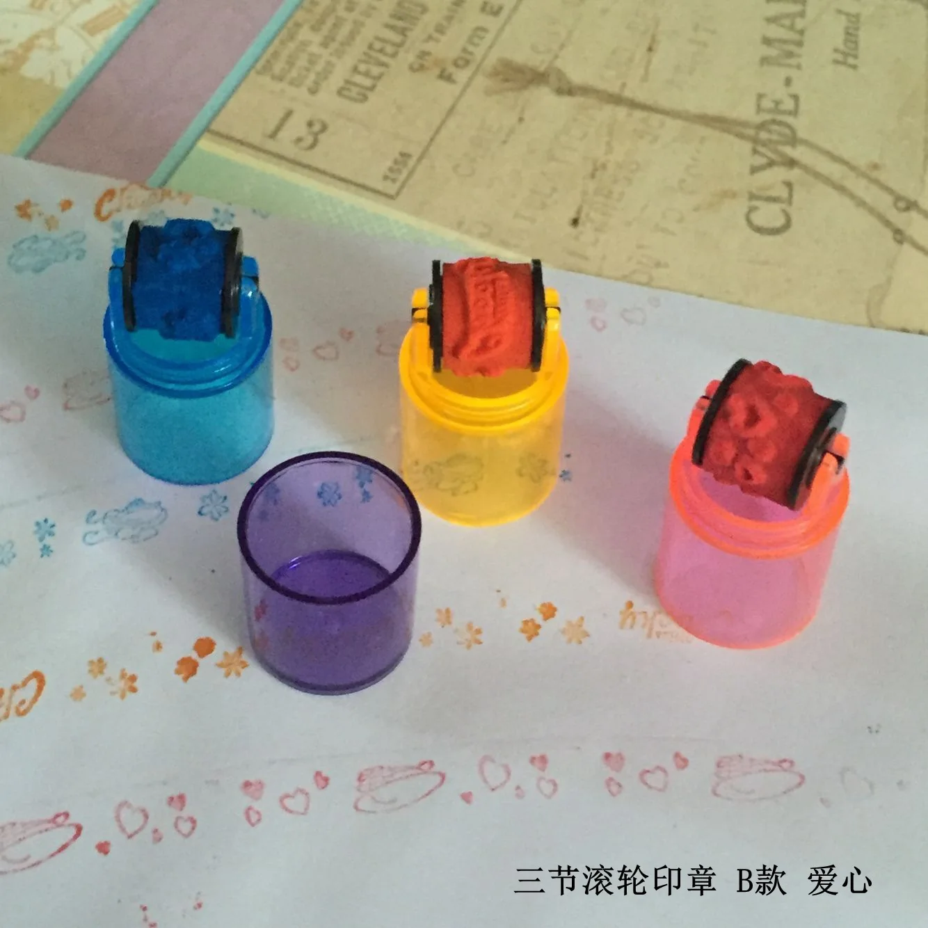 Stamps Toys Cute Children Cartoon Seal Funny Toy Diary Six Sections Roller Seal Plastic Color Ink