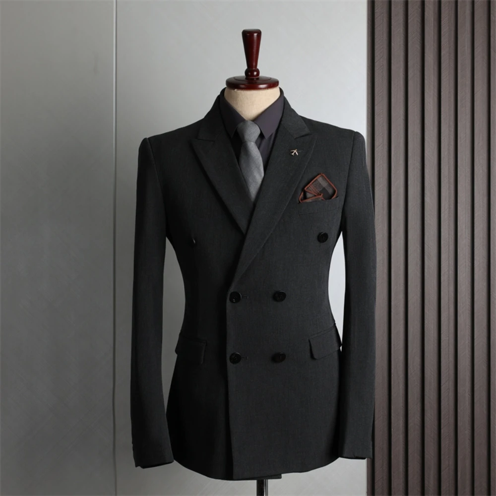 Double Breasted Jacket 6 Colors For Man Handsome One Piece Peak Lapel Suit Formal Occasions Tuxedo Decent Wedding Groom Wear